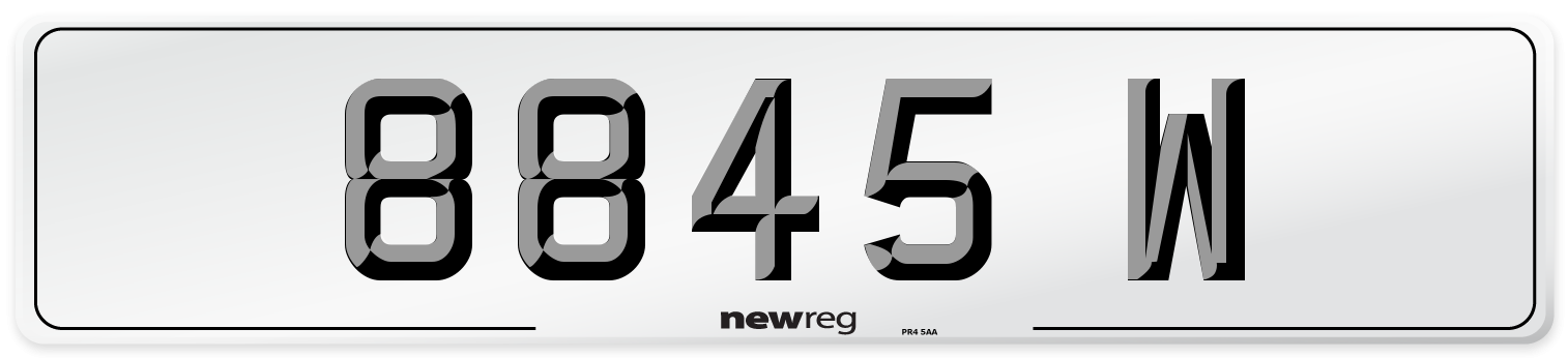 8845 W Number Plate from New Reg
